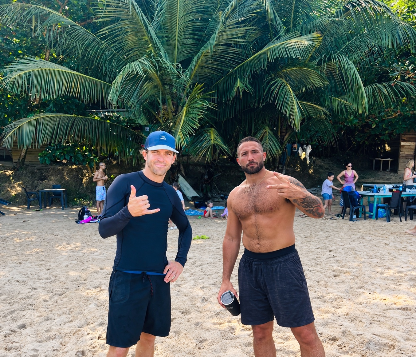 Louis Medina and Ricky Persico Medina, surf instructors at Playa Grande